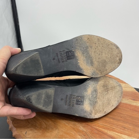 Eileen Fisher Womens Murphy Black Side Zip Ankle Boots Size 8 - Picture 5 of 7